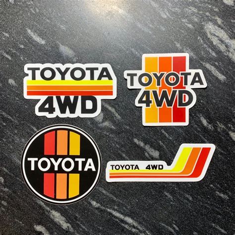 Toyota Vintage Stripes 4wd Vinyl Sticker Car Decal Tacoma Tundra
