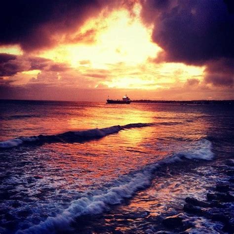 Ink361 Photo Sunset Approaches On Barbados Beautiful Beach