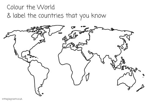 100 free coloring page of a world map. A-Z of Raising Global Citizens: Map Printables - In The ...