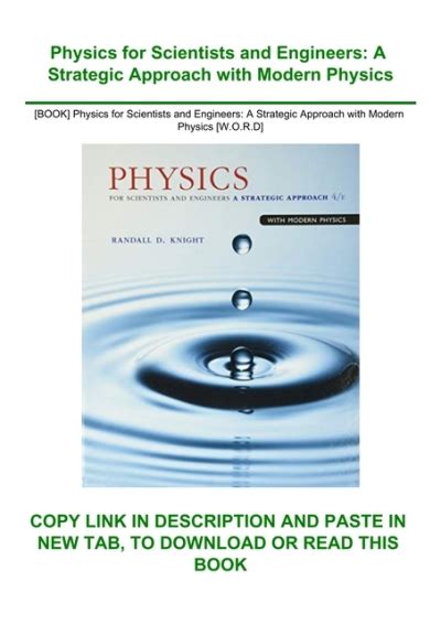 Book Physics For Scientists And Engineers A Strategic Approach With