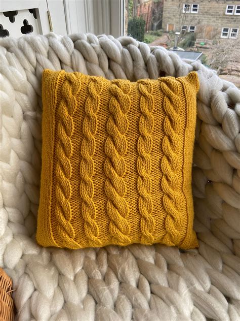 Knit Pillow Cover 16x16 Pattern Multiple Colours Winter Etsy