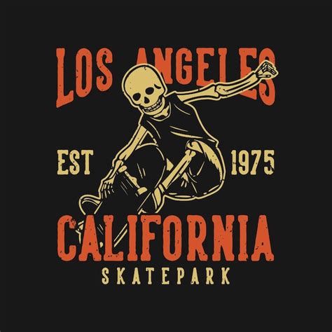 Premium Vector T Shirt Design Los Angeles California Skatepark Est