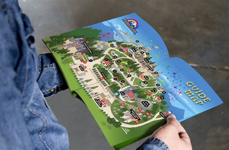 Theme Park Map Illustation And Brochure Design Fairy Park Theme Park