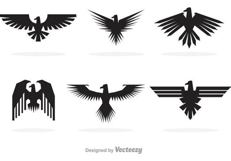 Black Hawk Logos Hawk Logo Bird Silhouette Tattoos Vector Art Design