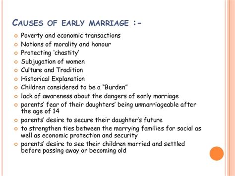 Psychologically, women married as globally, complications from pregnancy and childbirth are the leading cause of death among girls. Socio psychological effect of early marriages
