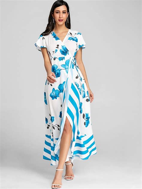 Floral Print Maxi Beach Dress Beach Maxi Dress Cheap Wrap Dresses