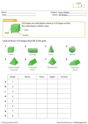 Identifying 3d Shapes Teaching Resources