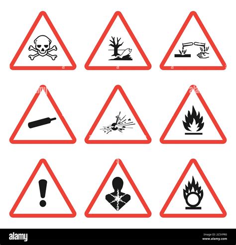 Set Di Simboli Di Pericolo Per Pittogramma Ghs Isolato Su Sfondo