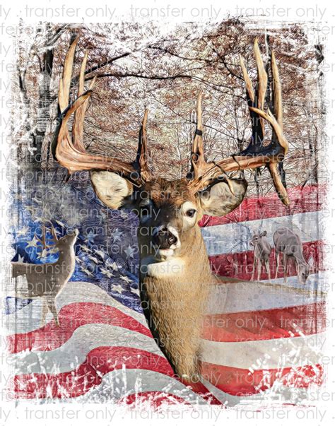 Usa Flag And Deer Pickles And Popcorn Sublimation Transfers