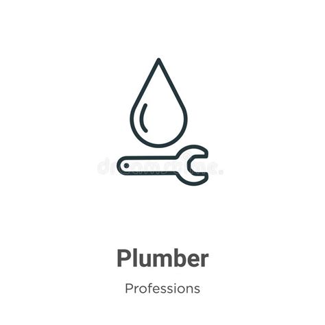 Plumber Outline Icon Isolated Line Vector Illustration From People