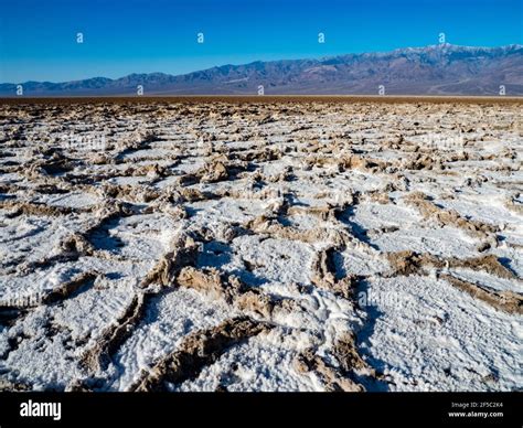 The Salt Flats At Badwater Basin The Lowest Point In The Usa At Death