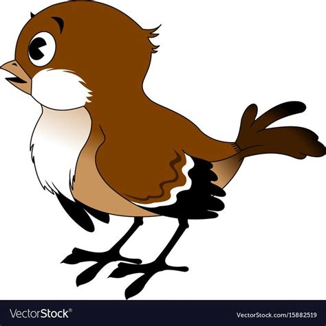 Vector Image Of The Cartoon Smiling Sparrow Illustration Download A