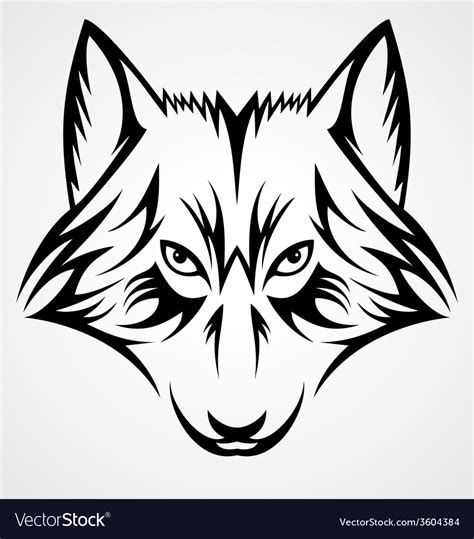 Wolf Face Tribal Royalty Free Vector Image Vectorstock