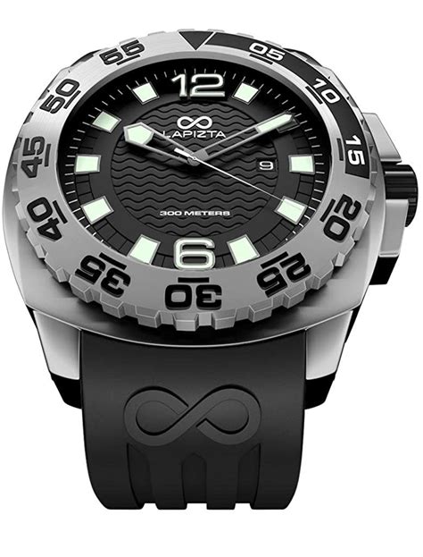 Lapizta Audax 300m Divers Watch 43mm Black Stainless Steel L221303