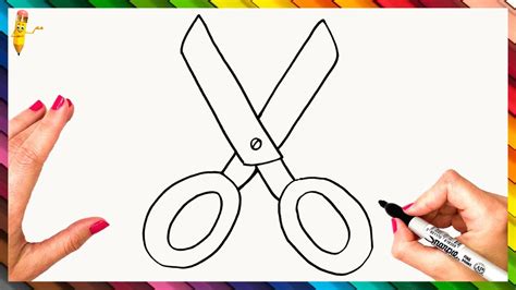 How To Draw A Scissors Step By Step ️ Scissors Drawing Easy Youtube