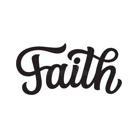 Faith Hand Lettering On White Background Stock Vector Illustration Of