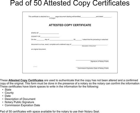 Attested Copy Certificates