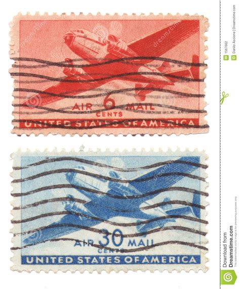 Us Air Mail Stamps Editorial Photography Image Of