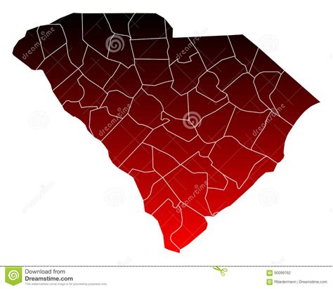 Karte Von South Carolina Vektor Abbildung Illustration Von Abbildung