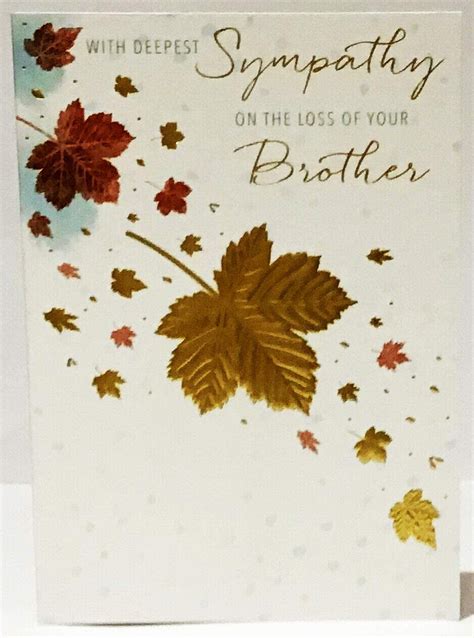 On The Sad Loss Of Your Brother Deepest Sympathy Card Gold Leaf 6