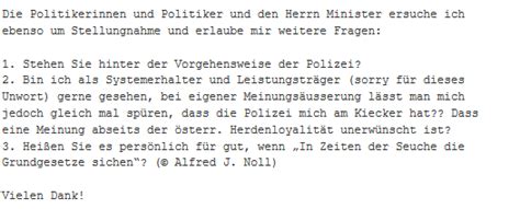 Ich habe jetzt die möglichkeite eine stellungnahme abzugeben und ich weiss nicht wirklich was ich schreiben soll. Tiroler im Visier der Polizei: Amtshandlung wegen ÖVP ...