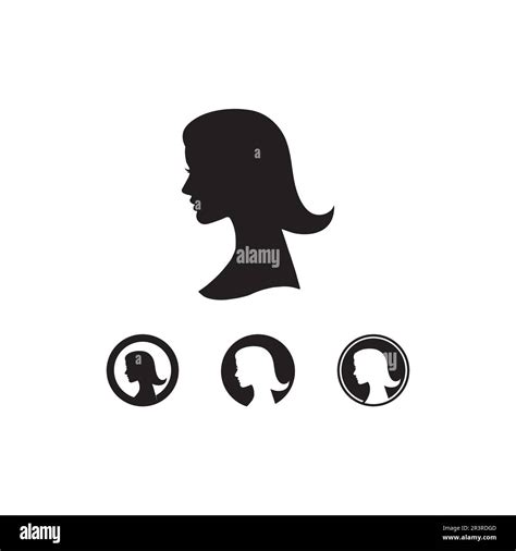 Cara De Mujer Silueta Personaje Ilustración Logo Vector Icono Imagen Vector De Stock Alamy