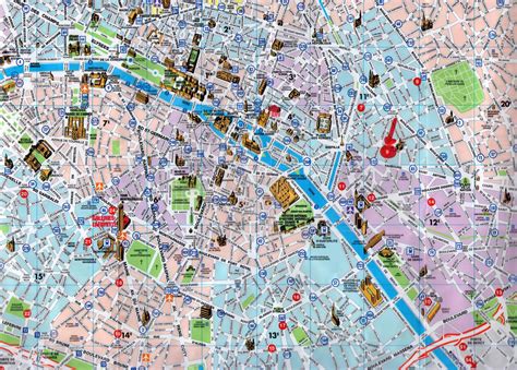 Paris City Tourist Map Paris City Map With Tourist Attractions Île