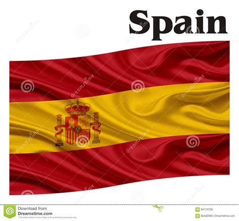 Flagga staden av fogars de montclús (spanien) thai: Flagga Av Spanien Med En Aword Stock Illustrationer ...