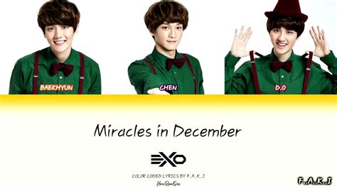 Exo Miracles In December 12월의 기적 Korean Version Color Coded Lyrics