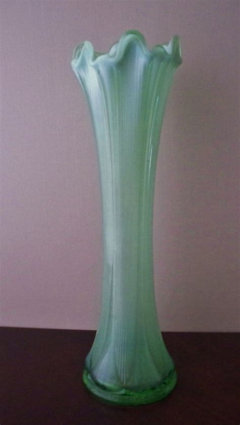 Reserved 4 Brynvintage Fenton Art Glass Vase Green