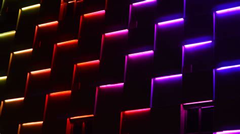 Download Wallpaper 3840x2160 Neon Lights Dark Forms 4k