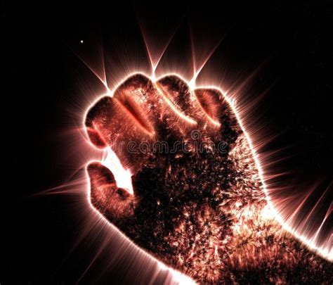 Kirlian Aura Photography Of A Glowing Human Male Hand