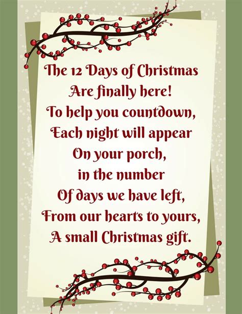 12 Days Of Christmas Made Easy Christmas Poems Neighbor Christmas