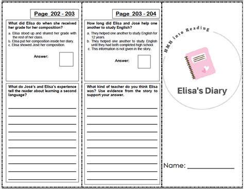 Elisas Diary Grade 5 Hmh Into Reading Made By Teachers