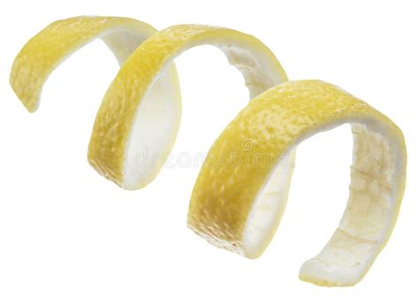 Torsion De Peau De Citron Ou De Citron Sur Le Fond Blanc Chemin De