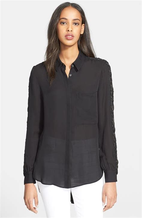 Haute Hippie Trapped Chain Silk Blouse Nordstrom