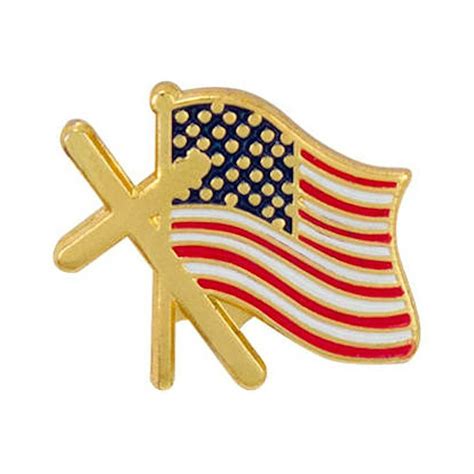 Sterling Ts Sterling Ts Cross And American Flag Lapel Pins Gold Usa Pkg Of 12