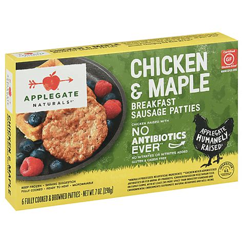 Applegate Naturals Chicken Maple Breakfast Sausage Patties 6 Ea