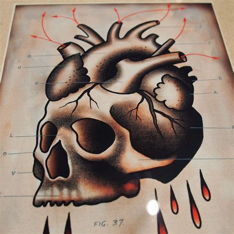 By Quyen Dinh Skull Art Print Heart Skull Art Skull Art