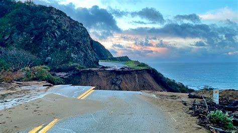 Section Of Highway 1 In California Collapses After Heavy Rains The
