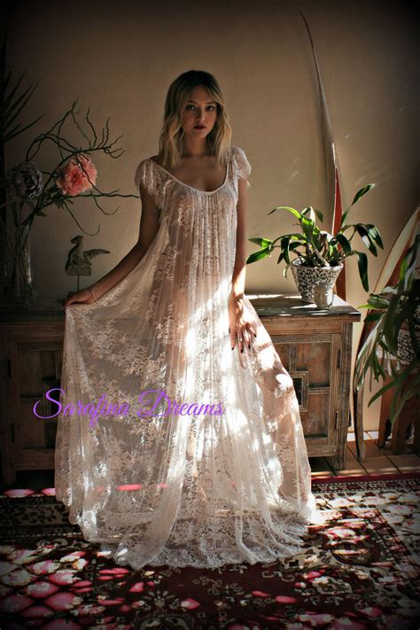 Robes Western Western Dresses Bridal Nightgown Lace Nightgown White