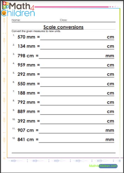 Metric Conversions Worksheet With Answers Worksheets For Kindergarten