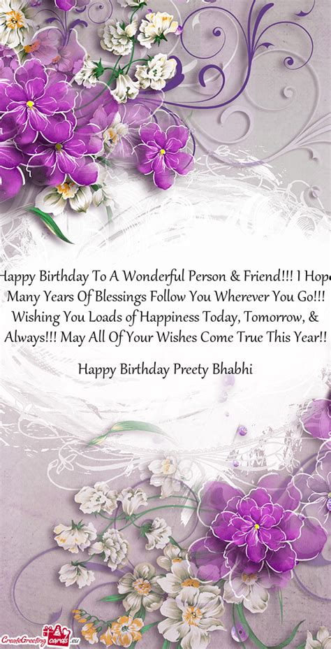 Happy Birthday Preety Bhabhi Free Cards