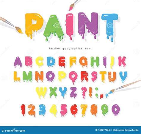 Letters Alphabet Painted By Color Splashes Vector Font By Microvector