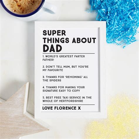 Personalised Super Things About Dad Print By Coconutgrass