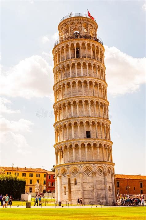 The Famous Leaning Tower Of Pisa Or La Torre Di Pisa At The Cathedral