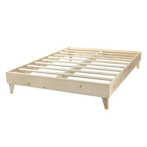 Eluxury American Pine Platform Bed Frame Twin Extra Long Natural Wxf 02
