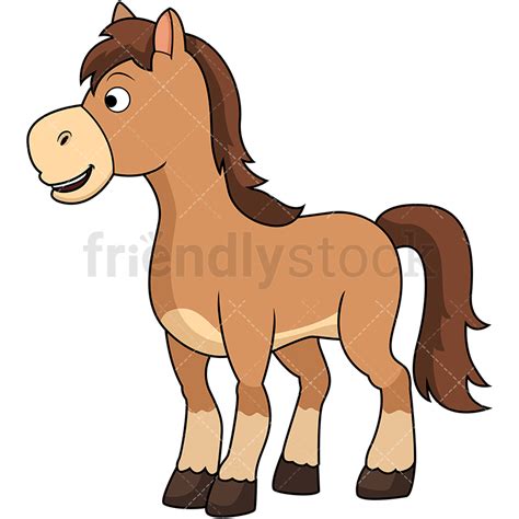 Cute Horse Cartoon Vector Clipart Friendlystock