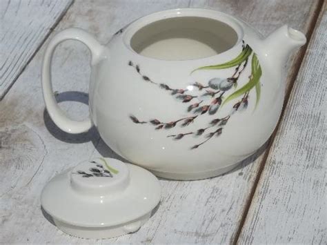Pussy Willow Print Teapot 50s Vintage W S George China Tea Pot