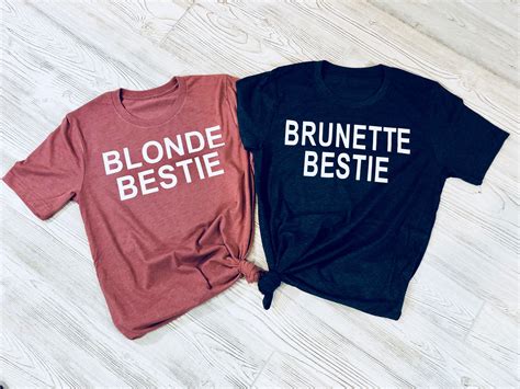 Blonde Bestie And Brunette Bestie Tees By Violetandblack On Etsy Besties Etsy Boutique Brunette